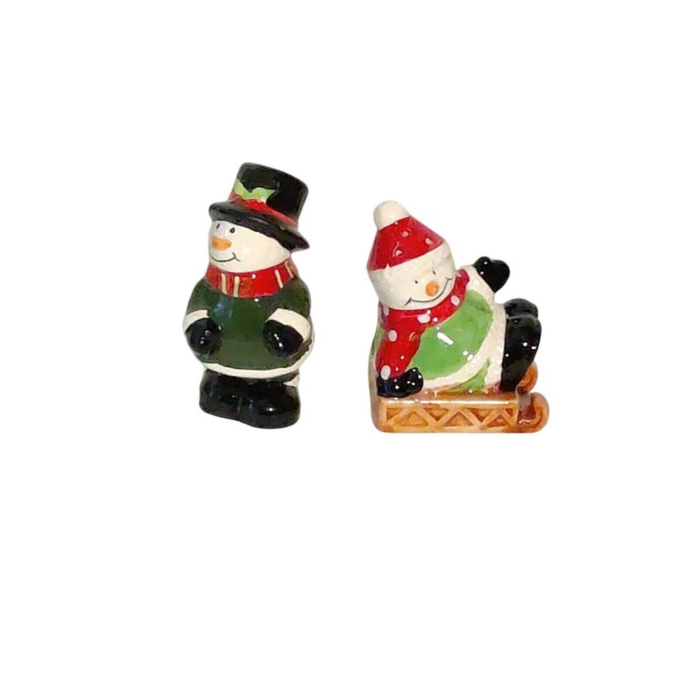 Kirklands Collectable Salt & Pepper Shakers 2000 Snowmen Christmas Holiday